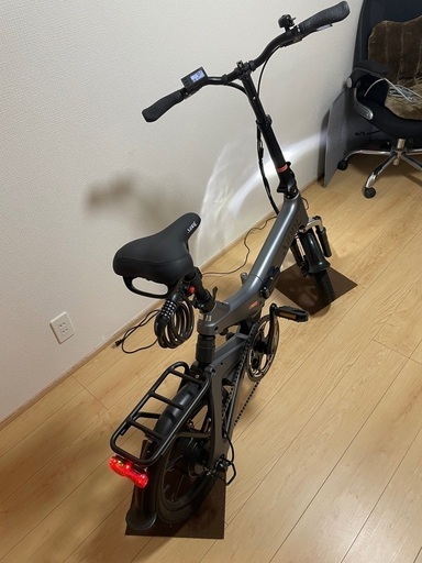 AiDDE 電動アシスト折りたたみ式自転車「ブルー」