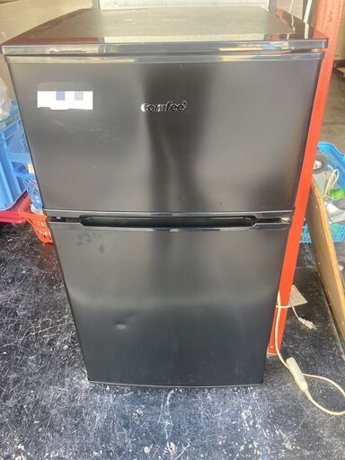 ☆中古￥12,800！Comfee　90㍑2ドア冷蔵庫　家電　2023年製　RCT90BL(E)型　幅48㎝ｘ奥行51㎝ｘ高さ85㎝　【BI118】