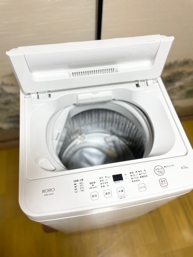 【美品】　洗濯機4.5kg RORO YWM-T45LW　製造年2023年　使用期間2023年11月〜2024年4月