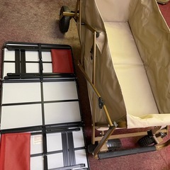 超美品ロゴス LOGOS Tradcanvas 丸洗いカーゴキャリー ベージュ