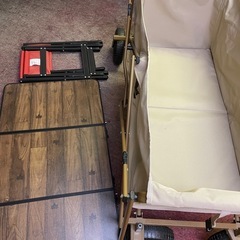 超美品ロゴス LOGOS Tradcanvas 丸洗いカーゴキャリー ベージュ