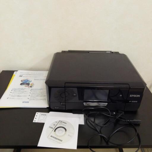EPSON カラリオ インクジェットプリンター EP-808AB 黒 通電起動のみ確認済 PCインストールCD-ROM 取扱説明書 電源ケーブル エプソン 大型 写真 個人 印刷
