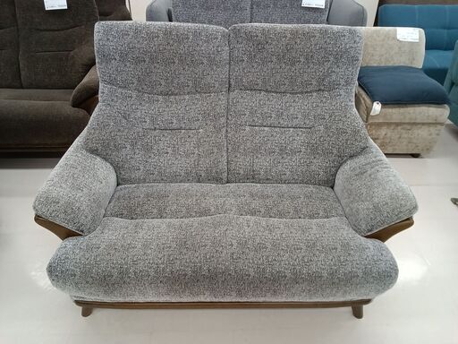 ★ジモティ割あり★  ソファー　プリンス　2人用 グレー W125.5×D73×H96 クリーニング済み TC4949