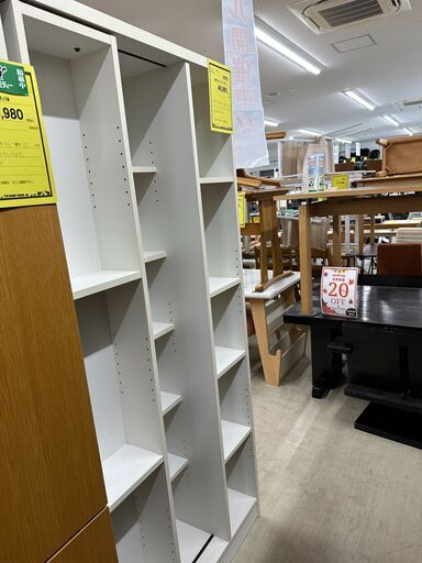 ジモティ来店特価!!　スライド本棚　ホワイト　　J-0961