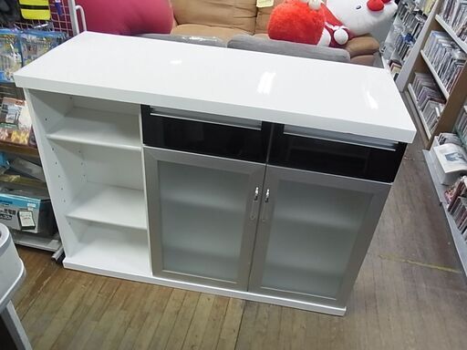 NITORI　ニトリ　バーカウンター　パース2 120　ハイチェア2脚付き　カウンターテーブル　カウンターチェア　キッチンカウンター　引き出し　収納棚