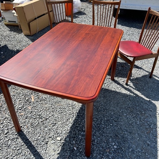 トーア商事　松田家具　ビンテージダイニングテーブル　椅子セット