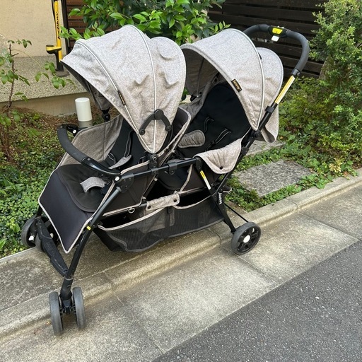 2人乗り　ベビーカー　レインカバー付