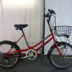 D777 ☆12000円☆ ミニベロ中古自転車 【20インチ 赤】