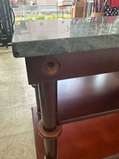 サイドーテーブル アンティーク家具 大理石天板 ローテーブル 机