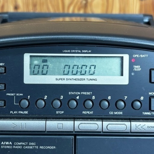 s0919606 通電確認済 CD動作確認済 AIWA STRASSER CD カセット ラジオ