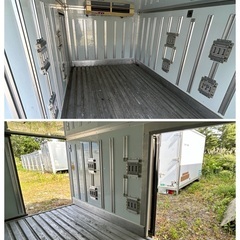 Y15. 横扉付き【格安】 1トン冷蔵冷凍コンテナ 幅187cm長さ316cm高