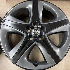 50プリウス純正◇17インチ 7J IS50 PCD100-5H◇艶ありブラック＆ガンメタ