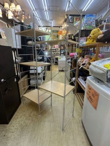 無印良品 ステンレスシェルフ オーク材 木製棚 ナチュラル ■幅110×奥行40×高さ175㎝ ■買取帝国 朝霞店 配達可能