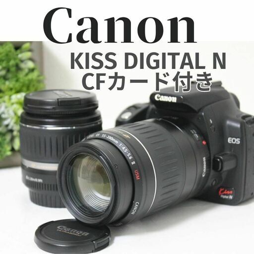 Canon kiss Digital N ダブルレンズ SDカード付き 初心者キット