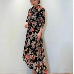 SNIDEL フィッシュテールシャツプリントワンピース