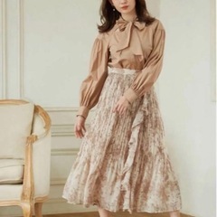 Herlipto Pleated Chiffon Long Skirt