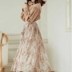 Herlipto Pleated Chiffon Long Skirt