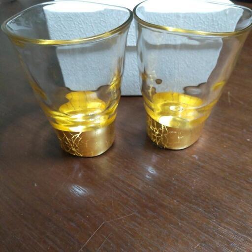 貫入金箔グラス２客