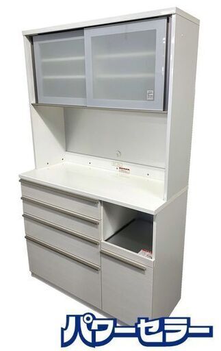 高橋木工所 SUNNY キッチンボード シェモア 幅120 ブルーム モイス ハイグロスホワイト 中古家具 店頭引取歓迎 R8720