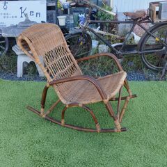 ヴィンテージ ラタン ロッキングチェア 籐家具 /MJ-0956 2F
