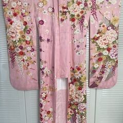 綺麗振袖　着物 ピンク 成人式 女の子 演劇 和装 中古品 