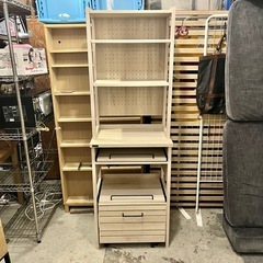 《売約済》【武蔵小山店】 LAFIKA 佐藤産業 多機能 レンジラック 食器棚 レンジボード 完成品  ワゴン付き タオルハンガー スライド式 幅60cm 北欧 風 キッチン 収納 ? 運搬無料エリア有 / 品川区 リサイクルショップ ランバールーム 武蔵小山店  ◀︎ 武蔵小山パルム 戸越銀座 隣