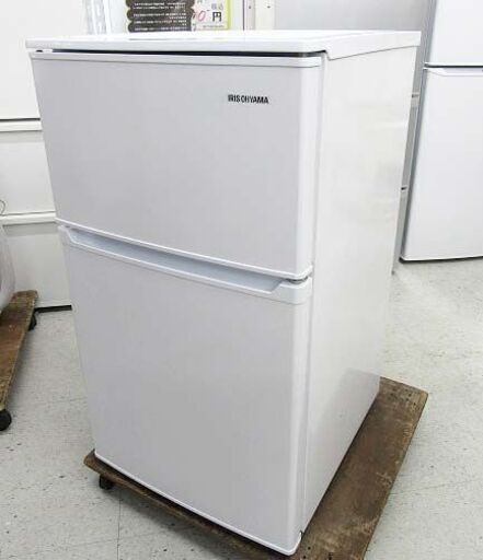 【恵庭】アイリスオーヤマ 2022年製 90L 2ドア冷凍冷蔵庫 ホワイト IRSD-9B-W 中古品 paypay支払いOK!