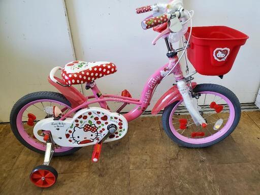 B464 　未使用品★幼児自転車★ハローキティ★16インチ★補助輪付き