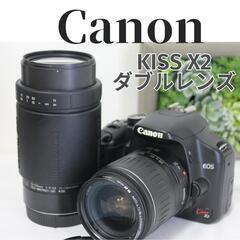 ✨お得なWレンズ✨Canon キャノン EOS Kiss X2✨一眼レフカメラ