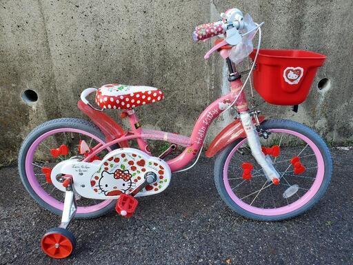 B465　未使用品★幼児自転車★ハローキティ★18インチ★補助輪付き
