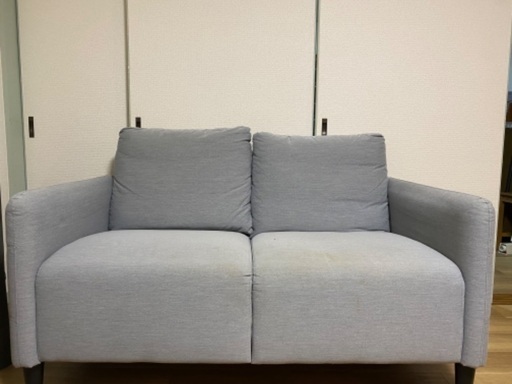 Yahoo!オークション - 直接引取OK 2人がけソファ ライトグレー IKEA イ 