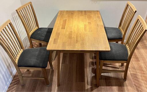 ミツヨシ ダイニングテーブル ダイニングチェア 5点セット4人用 オーク