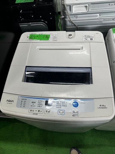 ご来店時、ガン×2お値引き‼️ AQUA(アクア) 2017年製6.0 kg 洗濯機
