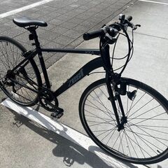【完売御礼】【大人用】整備済 アルミフレームクロスバイク風  塩野ZEST 700c外装6段ギア 中古自転車 黒色 <自転車のオオムラ 静岡店>