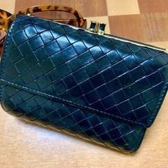 【希少がま口👛】【Bottega Veneta】【 ボッテガ・ヴェネタ イントレチャート メンズ 羊革 三つ折りウォレット財布】【使用感あり】