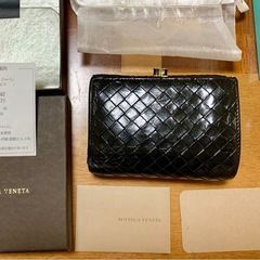 【希少がま口?】【Bottega Veneta】【 ボッテガ・ヴェネタ イントレチャート メンズ 羊革 三つ折りウォレット財布】【使用感あり】