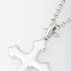 K18WG ダイヤモンド クロスネックレス 品番d23-92