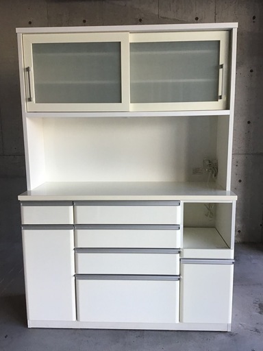 ※値下げしました※    レンジボード　レンジ台　食器棚　ホワイト　白 中古品