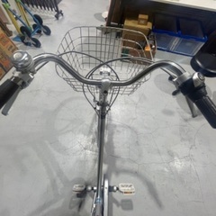 商談中 大人用 自転車 ママチャリ シルバー DUNLOP 鍵付き 