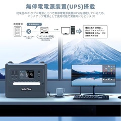 Solarplay ポータブル電源 2400W 大容量 675000mAh