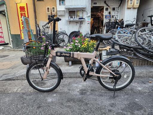 ＪＥＥＰ　折りたたみ自転車　２０インチ　６変速　美品　カゴ　付き　配達可能