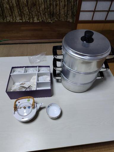 新品ノリタケ湯呑みセットと三段蒸し器