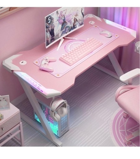PCデスク　ゲーミングデスク　ピンク　100×60