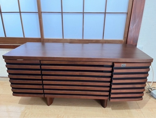木製ブラウン テレビボード 引き出し付き