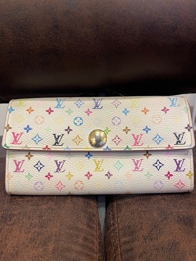 LOUISVUITTON ルイヴィトン マルチカラー モノグラム ホワイト 長財布 ロングウォレット ルイビトン n