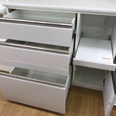 ★ジモティ割あり★  食器棚 ホワイト H202×W100×D45 クリーニング済み KJ6232 ☆ジモティ割あり☆ 食器棚 ホワイト H202×W100×D45 クリーニング済み