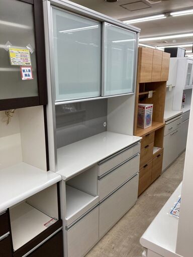 10/15 値下げおしゃれ家具古賀家具工業 2面レンジボード / Vanilla バニラスチームオーブン対応1134