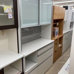 ホワイト 木製 幅161㎝ ダンパー式 ダイニングボード【9650363】