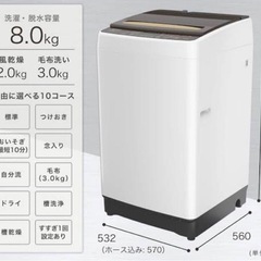 洗濯機HISENSE HW-DG80A 2021年式