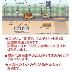 ★マルチEネット50m緑★約46%0FF★電気柵(電柵)★行橋市★高さ約55cm★猪、狸、ｲﾀﾁ、ﾃﾝなどの小動物策等へ㉟